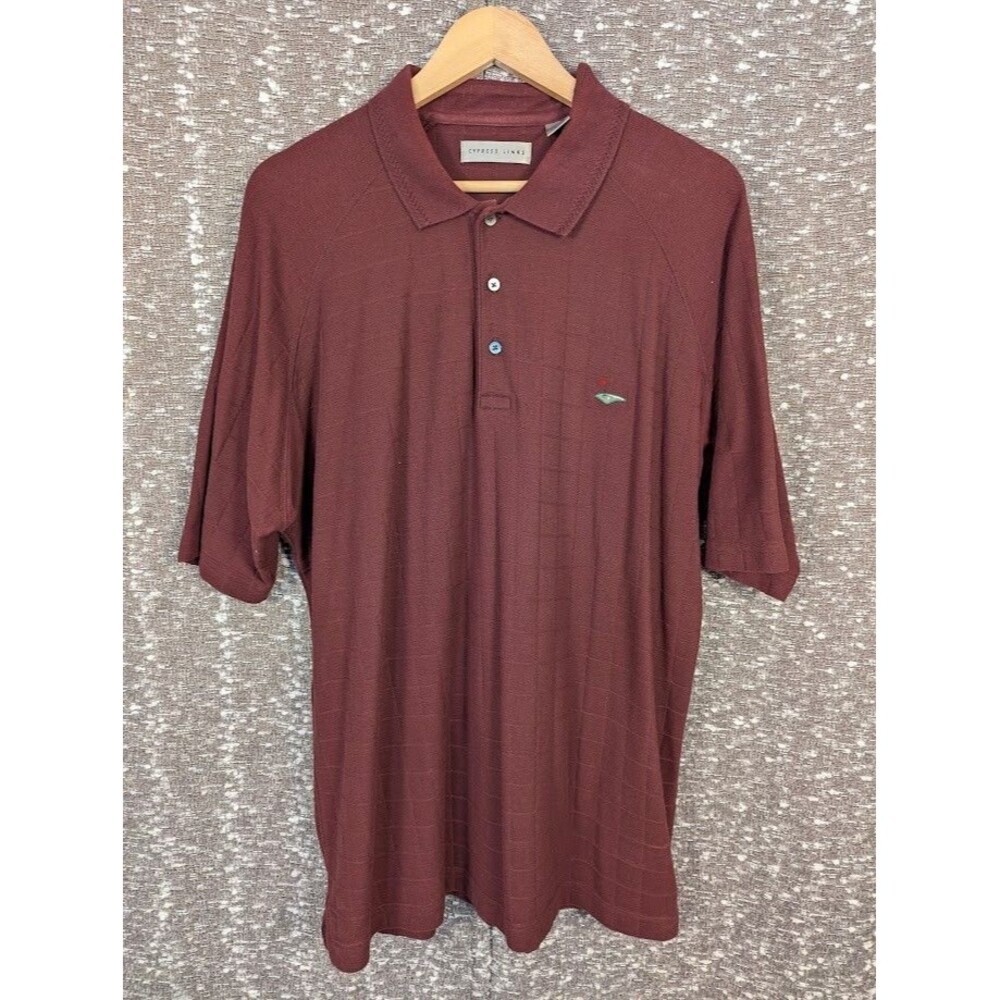 Cypress Links Embroidered Golf Red Polo Shirt‎ Men's Large